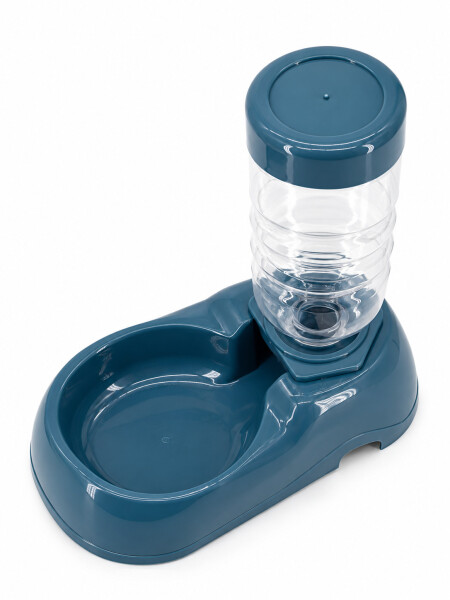 BEBEDERO CON BOTELLA 500 ML AZUL.