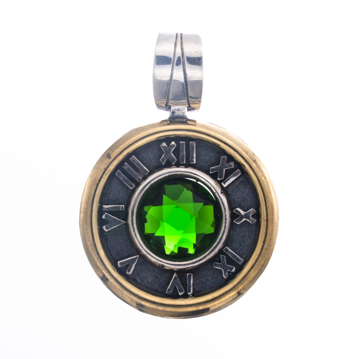 Colgante de plata 925 y double en oro 18 ktes con circonia. 