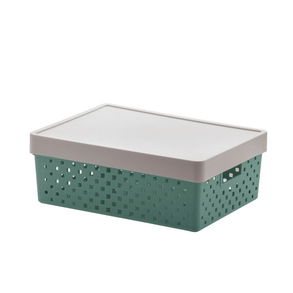 ORGANIZADOR QUADRATTA CON TAPA 39X29X14 CMS VERDE VERDE