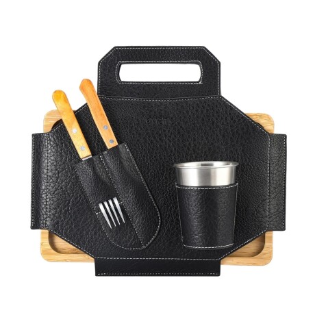 Set de Parrilla Terrano Camping con Vaso NEGRO