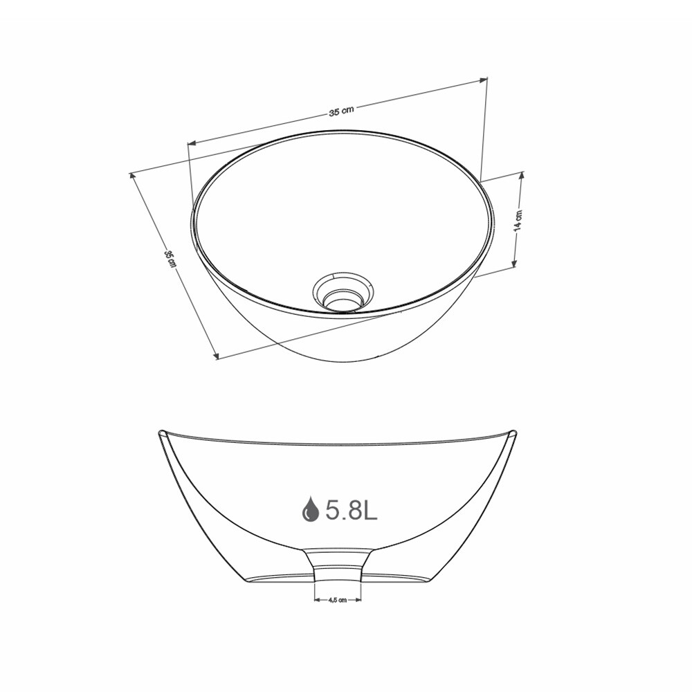 LAVAMANOS EN CERÁMICA CUIA MARRÓN Lavamanos En Cerámica Cuia Marrón