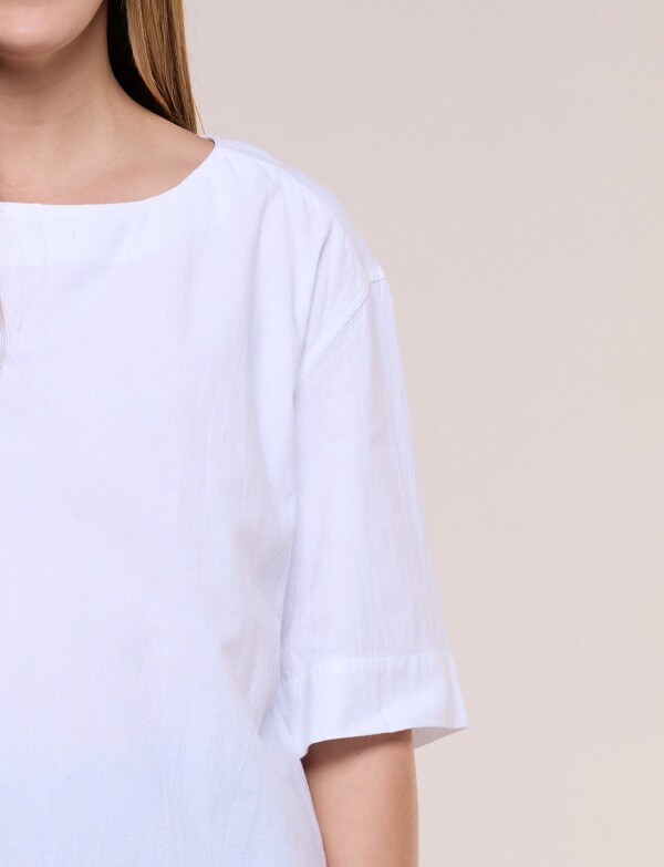 Blusa Algodon Botones BLANCO