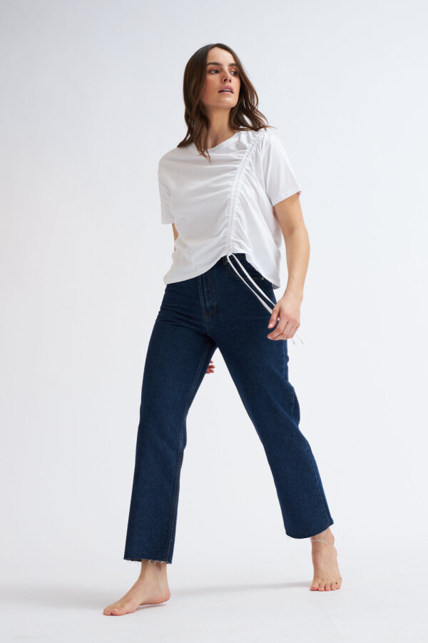 Pantalón de jean recto Azul Oscuro
