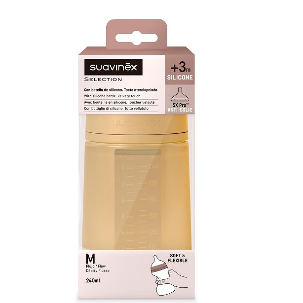 Biberón Silicona Fisiológico Suavinex Essence 240ml Mostaza