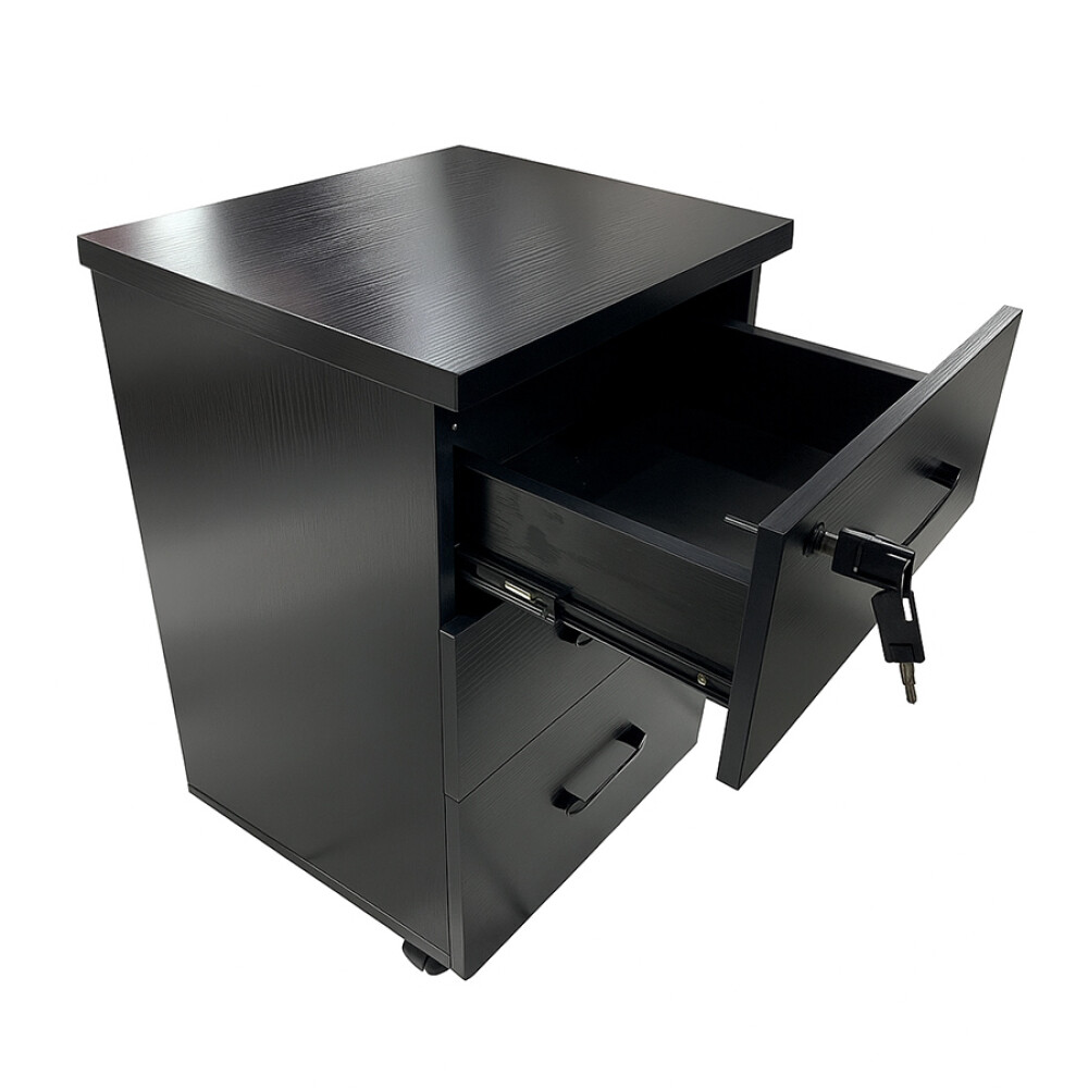 Cajonera con llave 3 Cajones Negro