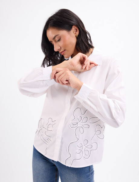 Camisa pespunte Laila blanco