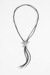 Collar cordón suede estrella plateado