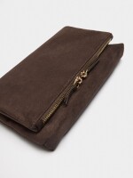 Bolso Bandolera Efecto Piel Con Solapa marron