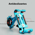 Soporte de Celular para Moto y Bicicleta de Aluminio Plateado Negro