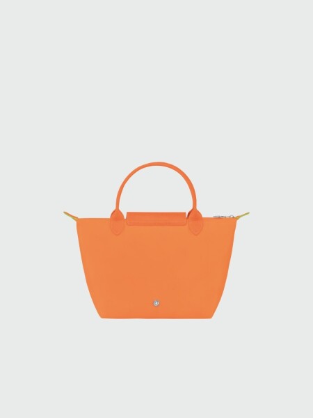 Longchamp -Cartera Longchamp plegable de nylon con cierre y asa corta, Le pliage green S Naranja