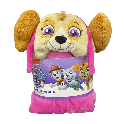 Frazada Infantil con Capucha Paw Patrol 100 x 100 cm ROSA