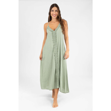 Vestido desflecado toscana Musgo