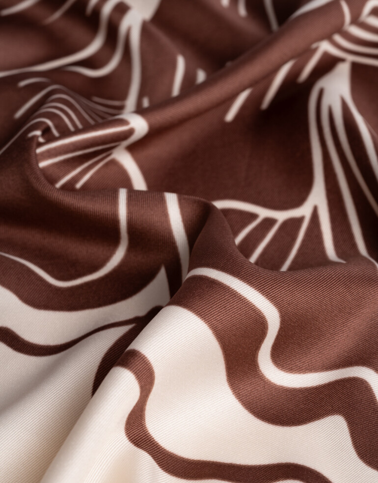 Pañuelos Raso Estampados Varios: Animal Print/Rayado/Flores Pañuelo Con Estampa De Flor Ikat - Combinacion Bicolor