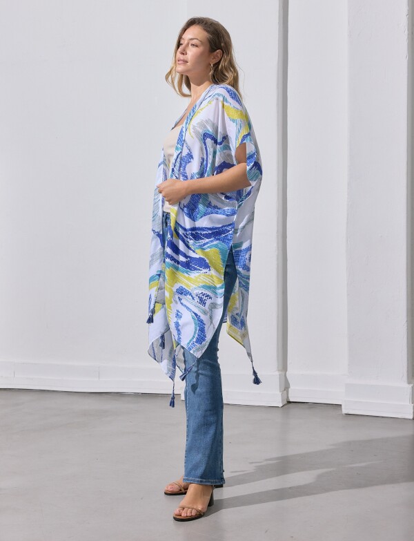 Kimono Printed MULTI/AZUL