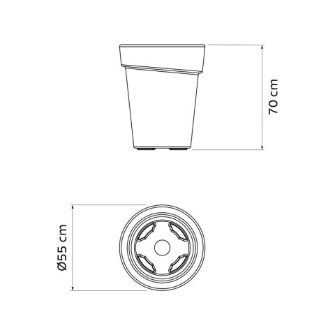Maceta "GIPSY" Ø55 x 70cm. verde salvia -TRAMONTINA TD0290
