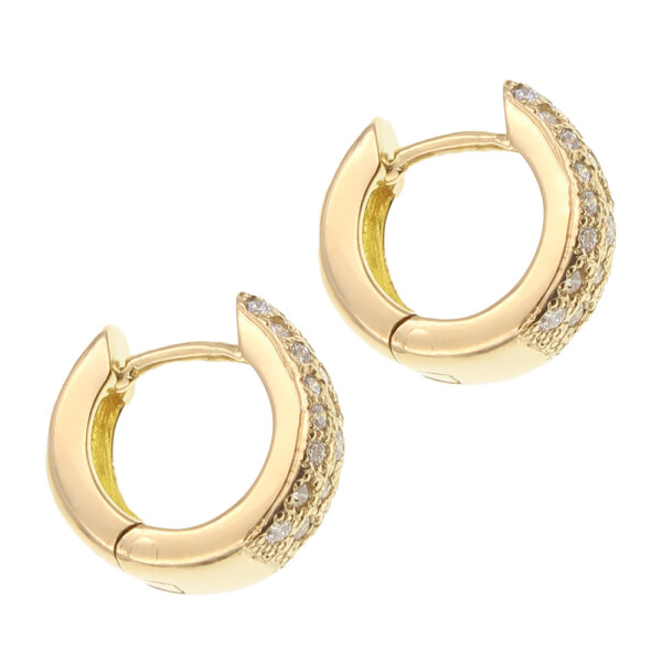 Caravanas de oro amarillo 18k. con brillantes. Caravanas de oro amarillo 18k. con brillantes.