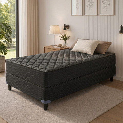 Sommier LINDE Zafiro ® - 1 Plaza y Media - 110x190x26 cm - Espuma Alta Densidad Reversible Hasta 130 Kg - GARANTIA 5 AÑOS Sommier LINDE Zafiro ® - 1 Plaza y Media - 110x190x26 cm - Espuma Alta Densidad Reversible Hasta 130 Kg - GARANTIA 5 AÑOS