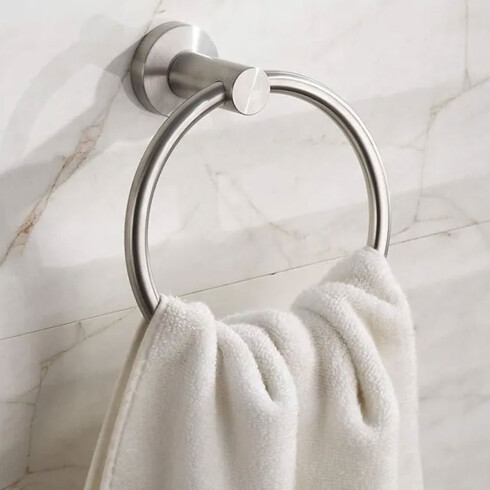 TOALLERO ARO METAL ROMA GRIS BRUSH NICKEL BRILLANTE GRIS-BRUSHED NICKEL