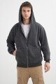 Campera con capucha y bolsillo GRIS