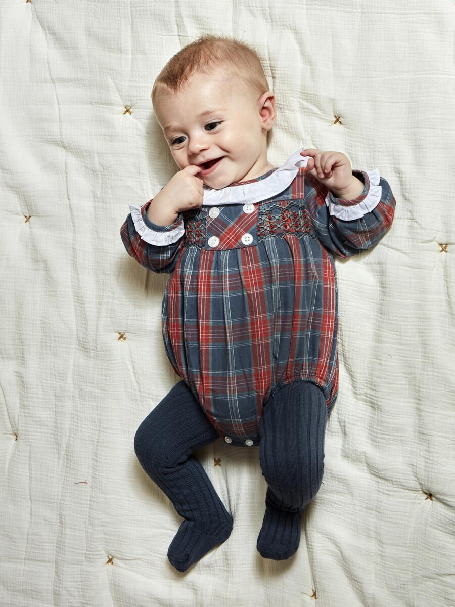 Ranita Cuadro Tartãn Azul Pato