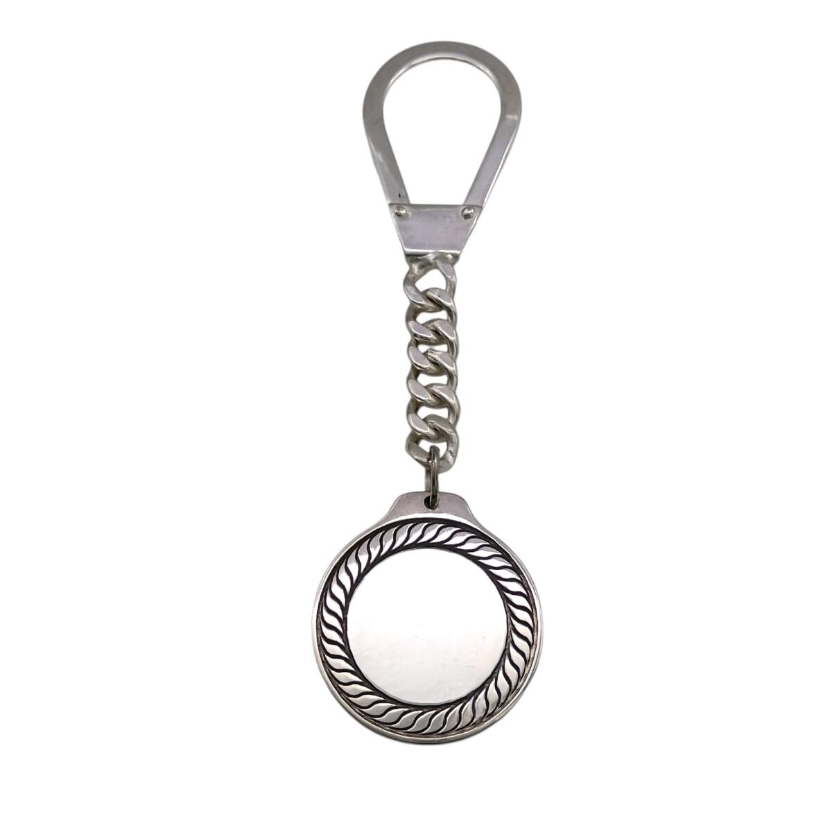 LLAVERO LISO PARA GRABAR - ALPACA Y PLATA - plateadouniforme 