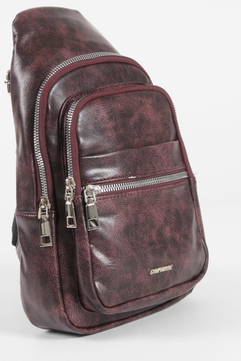 Riñonera cruzada cracked bordo