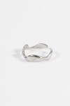 Anillo acero curve plateado