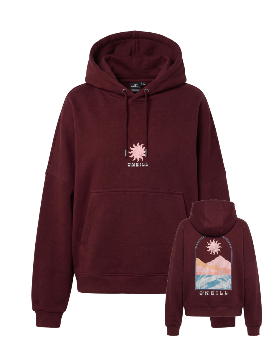 Canguro O'Neill Woman Retro Landscape Oversize - Bordó 