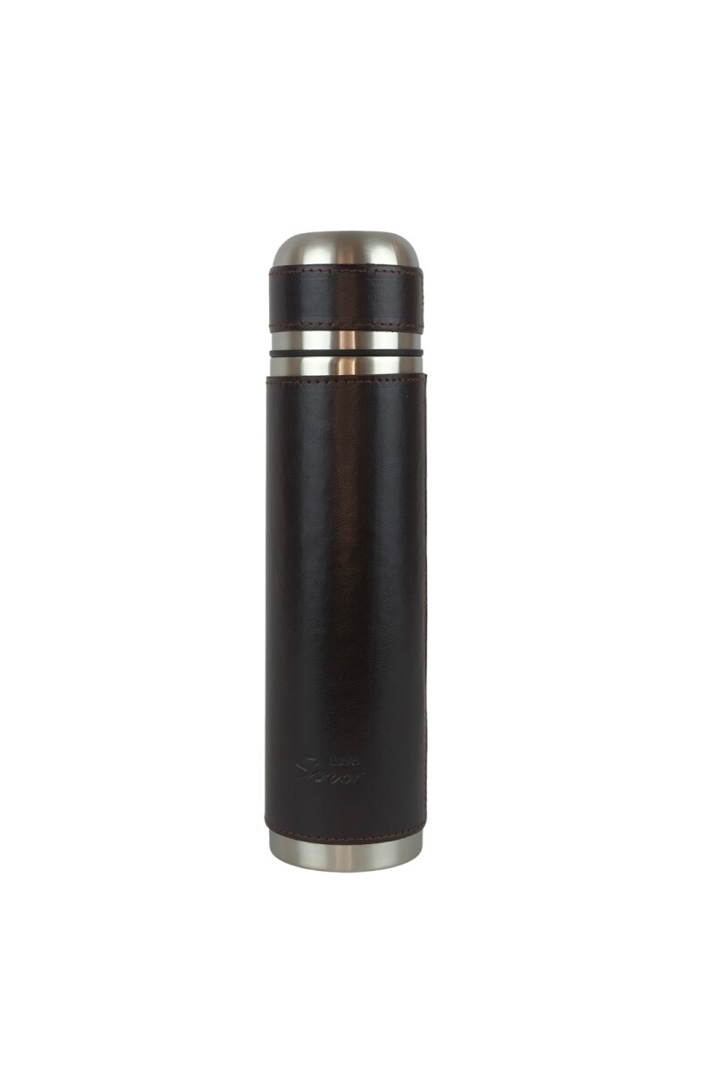 Termo de acero forrado Marron oscuro