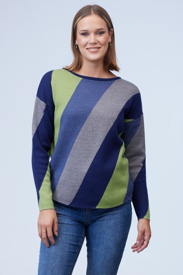 Buzo Dolman Colorblock MULTI/VERDE