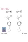 Set aro estrellas y circonia Plateado