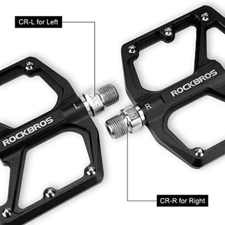 Rockbros - Pedales para Bicicleta K203 - Clavos Antideslizantes. Plataforma Ancha Ergonómica. Color 001