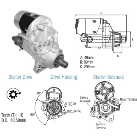ARRANQUE - CASE.N.HOLLAND 10D N.DENSO 24V ZM ARRANQUE - CASE.N.HOLLAND 10D N.DENSO 24V ZM