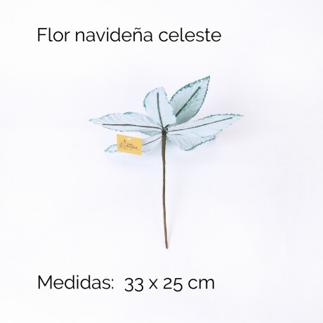 Flor Navideña Celeste 33x25cm Unica