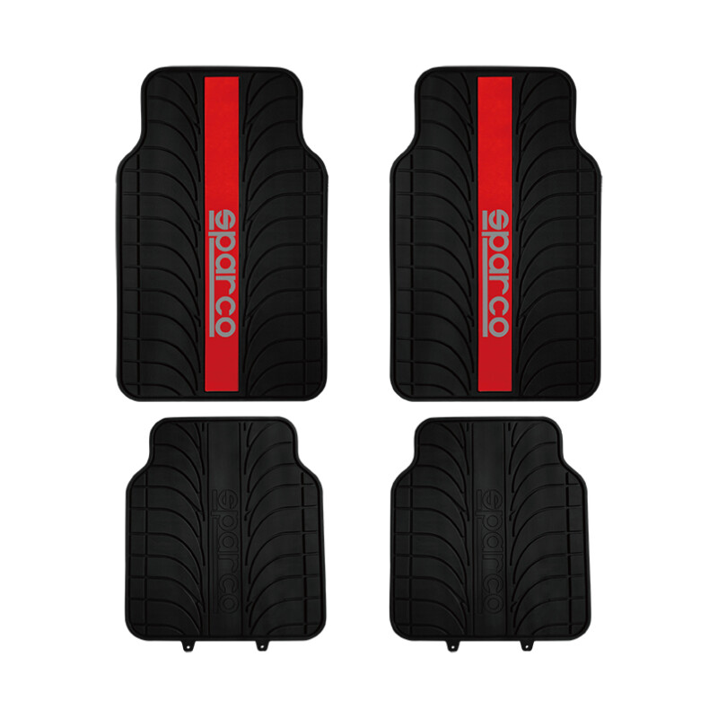 Sparco Alfombra Juego Completo Negro Rojo