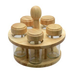 SET 5PCS ESPECIERO SOPORTE MADERA. H20/D18.5CM SET 5PCS ESPECIERO SOPORTE MADERA. H20/D18.5CM