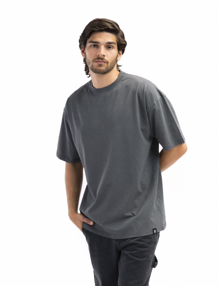 Remera Algodón Boston Scandinavian Gris Oscuro