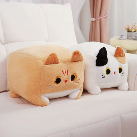 Peluche de gatito cuadrado XL Blanco