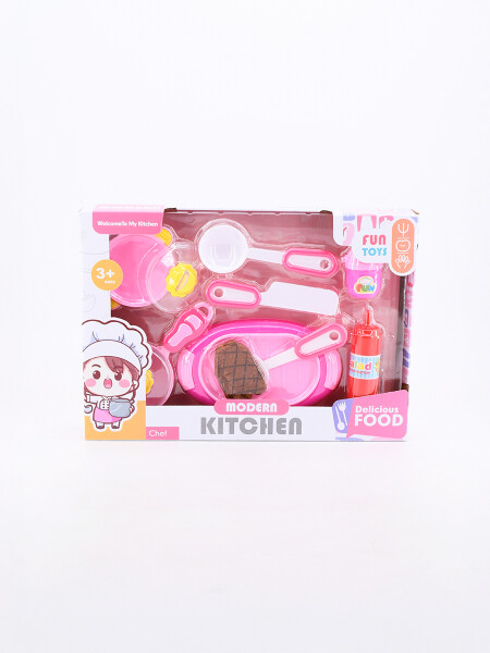 SET DE COCINA DELICIUS FOOD ROSADO