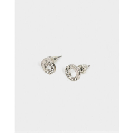 Aros Con Strass Plateado