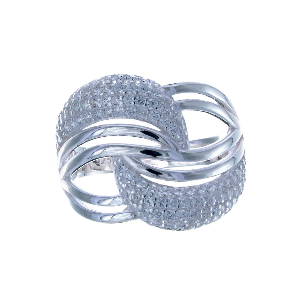 Anillo de plata 925 con circonias. 