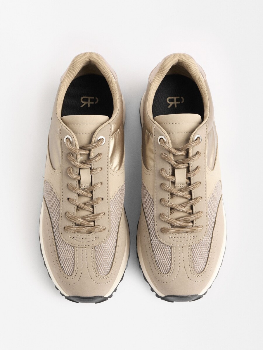 Zapatillas Running Rejilla dorado
