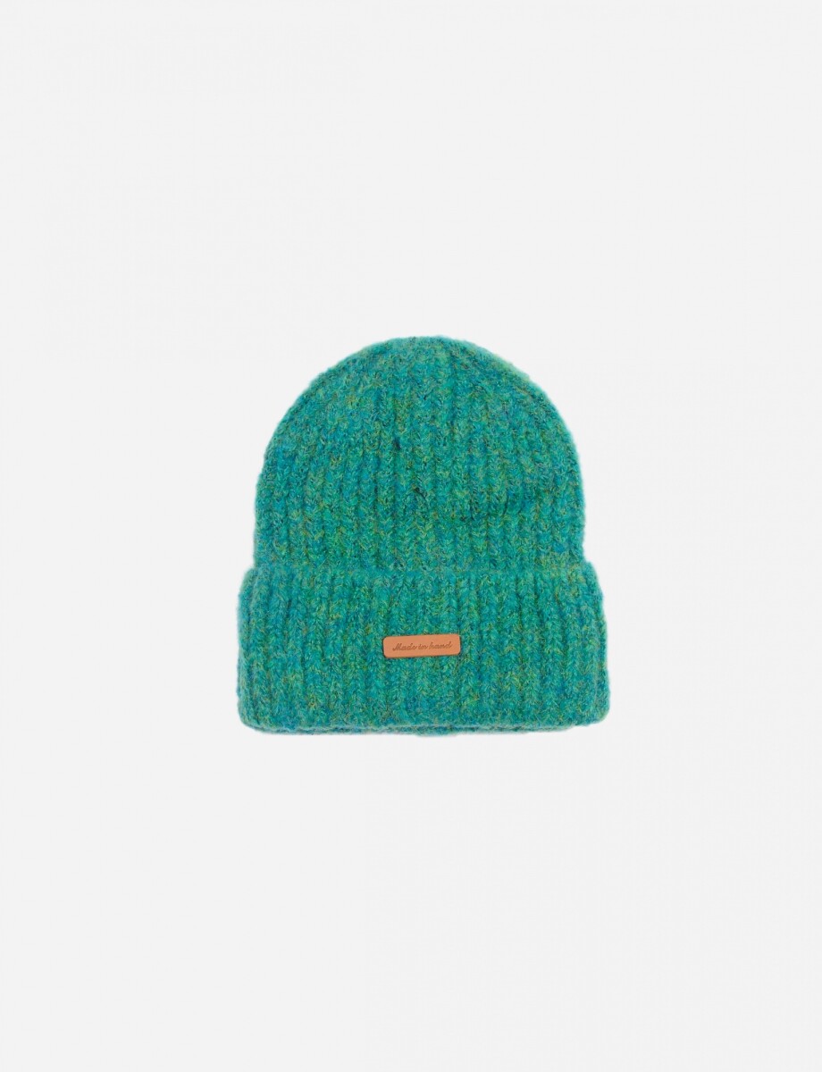 Gorro tejido jaspeado - Verde 