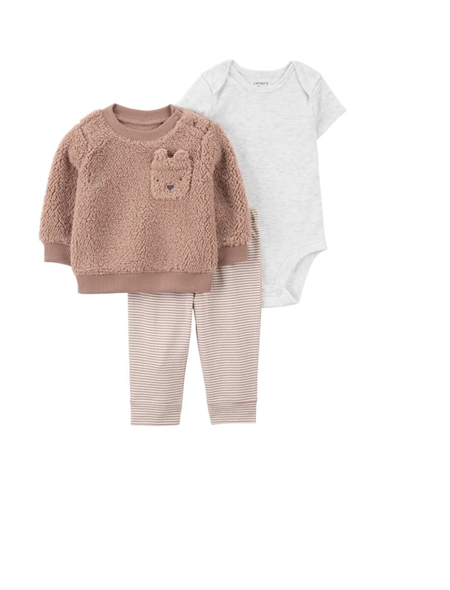 Conjunto Carters Fleece Buzo- bodie -pantalón. RN 