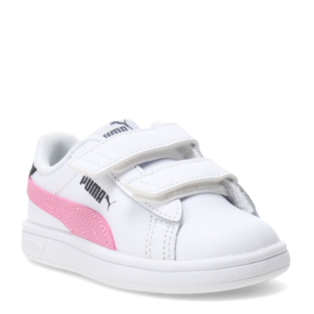 Championes Infantiles Puma Smash 3.0 Leather V - Blanco - Rosa - Azul Marino 