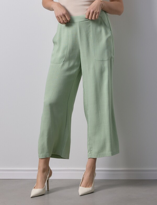 Pantalon Lino Pull On VERDE