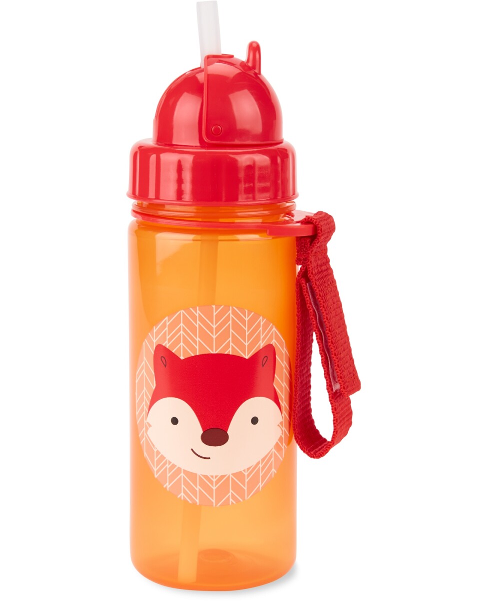 Botella con sorbito, diseño zorro 