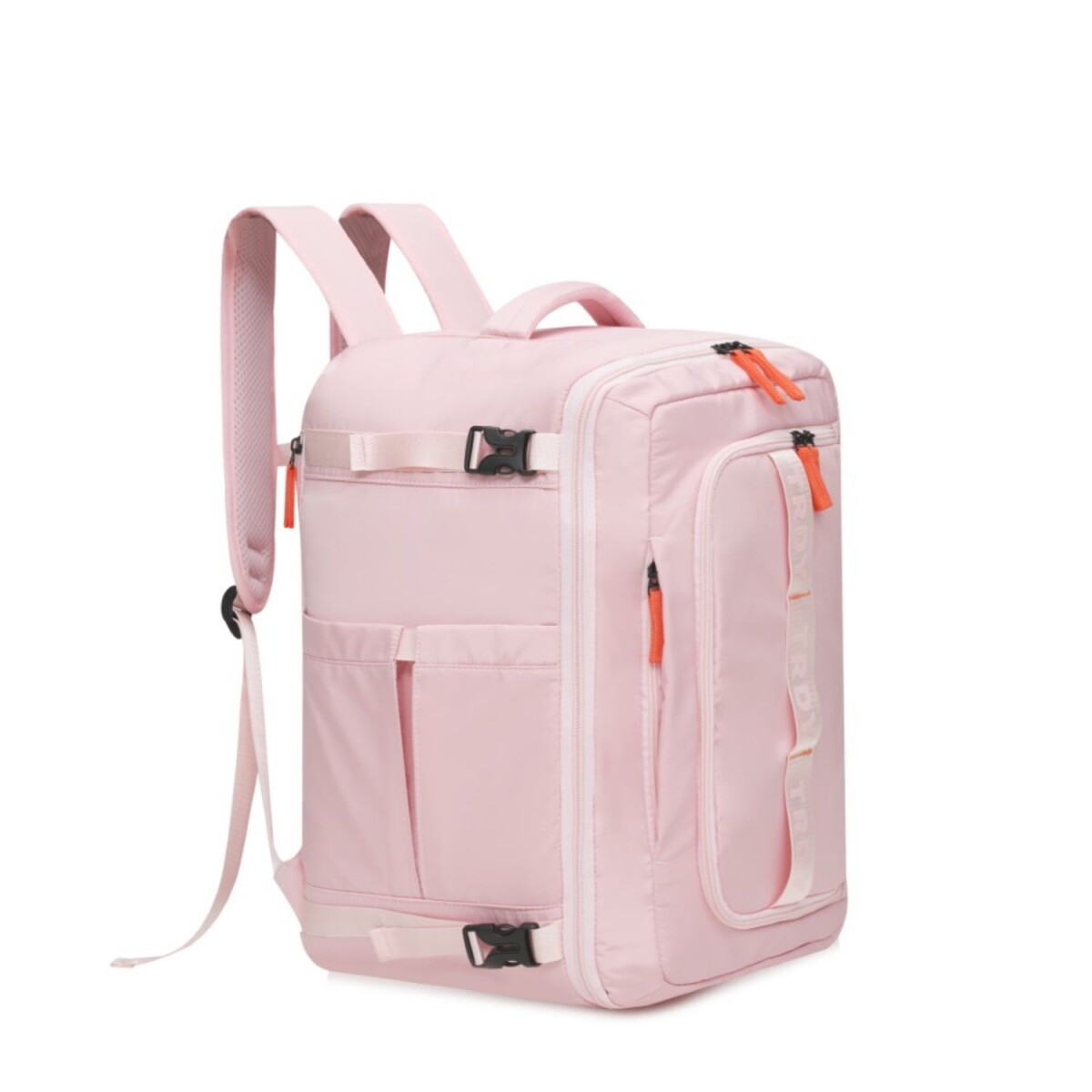 Mochila Trendy de viaje con sujetador de valija - Rosa 