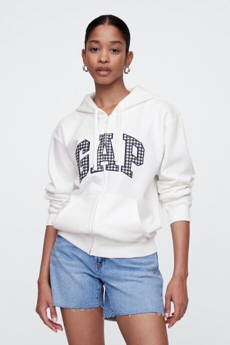 Canguro Con Cierre Logo Gap Mujer Navy Gingham