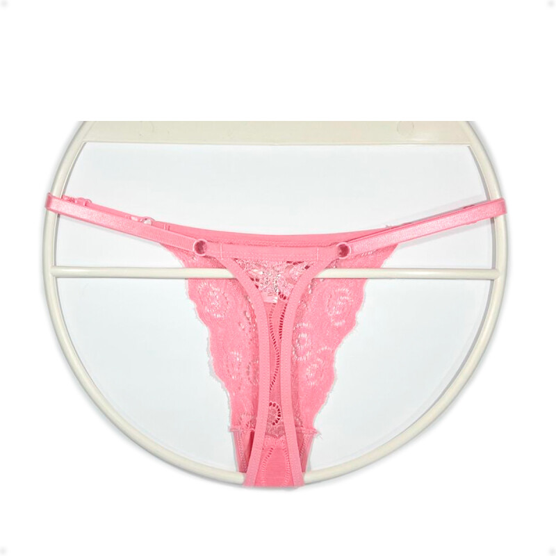 Tanga Colaless Ajustable De Encaje Fucsia Talla L-XL